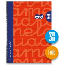 CUADERNO FOLIO FORRADO RAYADO 3 MM ROJO LAMELA 7FTE003R (MIN5) (Espera 4 dias) en Huesoi