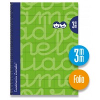 CUADERNO FOLIO FORRADO RAYADO 3 MM VERDE LAMELA 7FTE003V (MIN5) (Espera 4 dias) en Huesoi