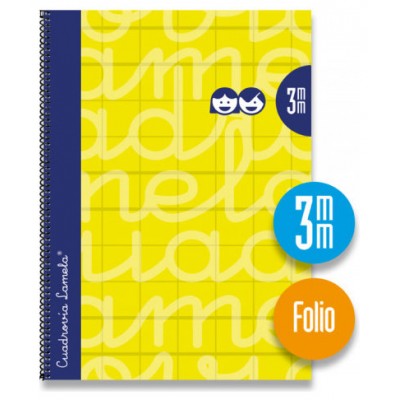 CUADERNO FOLIO FORRADO RAYADO 3 MM AMARILLO LAMELA 7FTE03AM (MIN5) (Espera 4 dias) en Huesoi