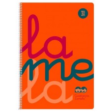 CUADERNO FOLIO PLASTIC RAYADO 3 MM 80 HOJAS 90 GRS NARANJA LAMELA 7FTP003N (MIN5) (Espera 4 dias) en Huesoi