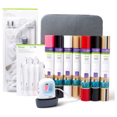 Cricut EasyPress Mini, Zen Blue + Everything Iron -On Bundle Azul, Blanco (Espera 4 dias) en Huesoi