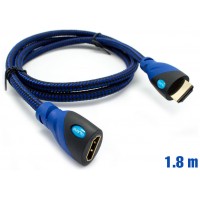 Cable HDMI Mallado v.1.4 M/H 30AWG Azul/Negro 1.8m BIWOND (Espera 2 dias) en Huesoi