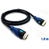 Cable HDMI Mallado v.1.4 M/M 30AWG Azul/Negro 1.8m BIWOND (Espera 2 dias) en Huesoi