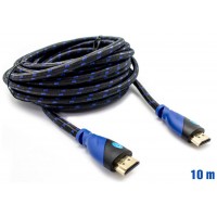 Cable HDMI Mallado v.1.4 M/M 28AWG Azul/Negro 10m BIWOND (Espera 2 dias) en Huesoi