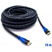 Cable HDMI Mallado v.1.4 M/M 26AWG Azul/Negro 15m BIWOND (Espera 2 dias) en Huesoi