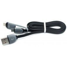 Cable Plano USB a Micro USB + Lightning Negro (Espera 2 dias) en Huesoi