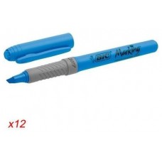 MARCADOR FLUORESCENTE HIGHLIGHTER GRIP TRAZO 1,5-3,3MM. AZUL BIC 811931 (MIN12) (Espera 4 dias) en Huesoi