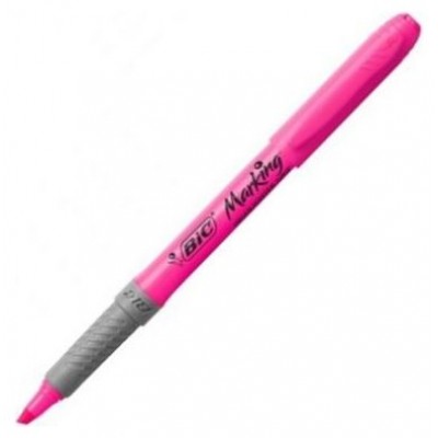 MARCADOR FLUORESCENTE HIGHLIGHTER GRIP TRAZO 1,5-3,3MM. ROSA BIC 811934 (MIN12) (Espera 4 dias) en Huesoi