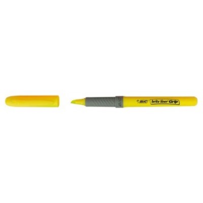 MARCADOR FLUORESCENTE HIGHLIGHTER GRIP TRAZO 1,5-3,3MM. AMARILLO BIC 811935 (MIN12) (Espera 4 dias) en Huesoi