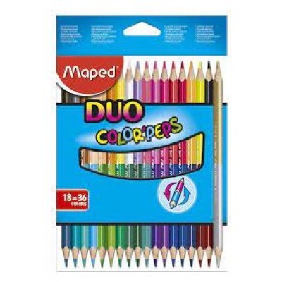 ESTUCHE 18  LÁPICES DE COLORES COLOR"PEPS DUO. BICOLOR MAPED 829601FC (Espera 4 dias) en Huesoi