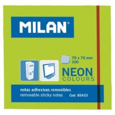 MILAN BLOC NOTAS ADHESIVAS 100 HOJAS 76X76MM VERDE en Huesoi