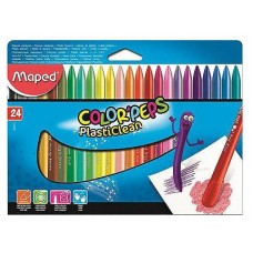 CAJA DE 24 CERAS PLASTICLEAN COLOR"PEPS COLORES SURTIDOS MAPED 862013 (Espera 4 dias) en Huesoi