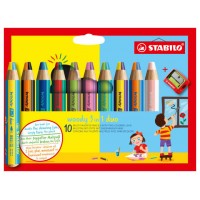 ESTUCHE 10 LAPICES + SACAPUNTAS WOODY 3 COLORES EN 1 STABILO (Espera 4 dias) en Huesoi