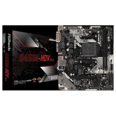 PLACA ASROCK B450M-HDV R4.0 AMD AM4 2DDR4 HDMI PCIE3.0 (Espera 4 dias) en Huesoi