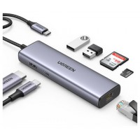 UGREEN HUB 7 EN 1, 2USB3.0, LECTORTARJETA, MICROSD, RJ45 ETHERNET GGBT1000MBPS, USB C100W (Espera 4 dias) en Huesoi