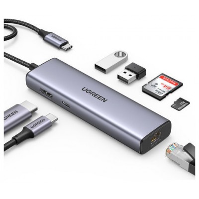 UGREEN HUB 7 EN 1, 2USB3.0, LECTORTARJETA, MICROSD, RJ45 ETHERNET GGBT1000MBPS, USB C100W (Espera 4 dias) en Huesoi UGREEN HUB 7 EN 1, 2USB3.0, LECTORTARJETA, MICROSD, RJ45 ETHERNET GGBT1000MBPS, USB C100W (Espera 4 dias) en Huesoi