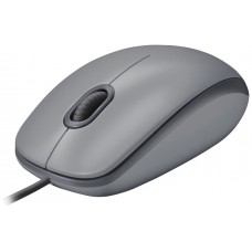 LOGITECH Raton M110 gris con cable USB, 3 botones, Silencioso en Huesoi