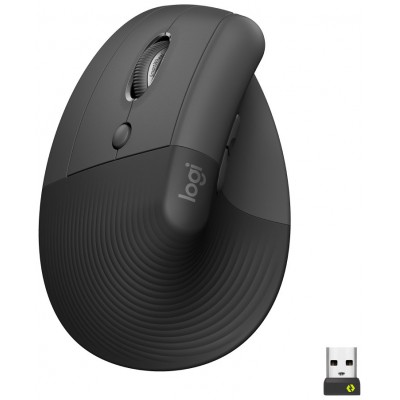 LOGITECH Raton (Izqda/Zurdos) Inalambrico 6 botones Ergonomico, Vertical, Videojuegos color grafito en Huesoi