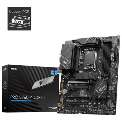 PLACA MSI PRO B760-P DDR4 II,INTEL,1700,B760,4DDR4,128GB,HDMI+DP,4SATA+2M.2,4USB 3.2+2USB-C,2.5GB,ATX (Espera 4 dias) en Huesoi