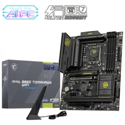 PLACA MSI MAG B860 TOMAHAWK WIFI,INTEL,1851,B860,4DDR5,USB 10GBPS,WIFI,ATX (Espera 4 dias) en Huesoi