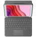 LOGITECH Funda con Teclado Combo Touch para Tablets Apple Ipad 7ª/ 8ª/ 9ª Generación 10.2" Gris en Huesoi