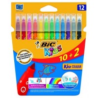 ESTUCHE 10+2 ROTULADORES ULTRALAVABLES KID COULEUR TRAZO 0,8MM. 12 COLORES BIC 9202942 (Espera 4 dias) en Huesoi