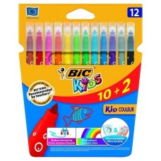 ESTUCHE 10+2 ROTULADORES ULTRALAVABLES KID COULEUR TRAZO 0,8MM. 12 COLORES BIC 9202942 (Espera 4 dias) en Huesoi