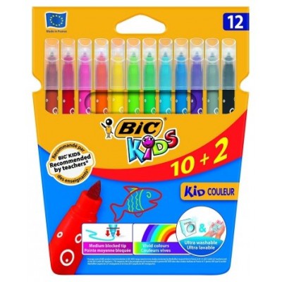 ESTUCHE 10+2 ROTULADORES ULTRALAVABLES KID COULEUR TRAZO 0,8MM. 12 COLORES BIC 9202942 (Espera 4 dias) en Huesoi