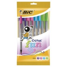 BOLIGRAFO TINTA BIC FUN SURTIDO 10U en Huesoi