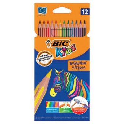 BLISTER 12 LAPICES DE COLORES EVO STRIPES COLORES SURTIDOS BIC 9505222 (Espera 4 dias) en Huesoi