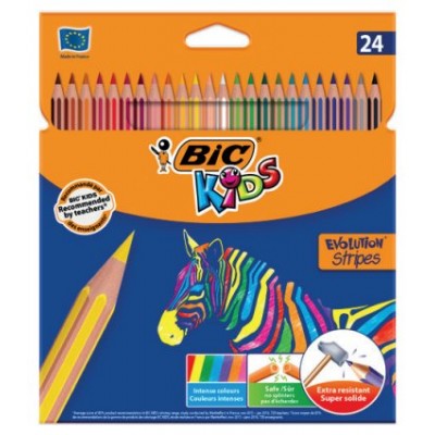 BLISTER 24 LAPICES DE COLORES EVO STRIPES COLORES SURTIDOS BIC 9505251 (Espera 4 dias) en Huesoi