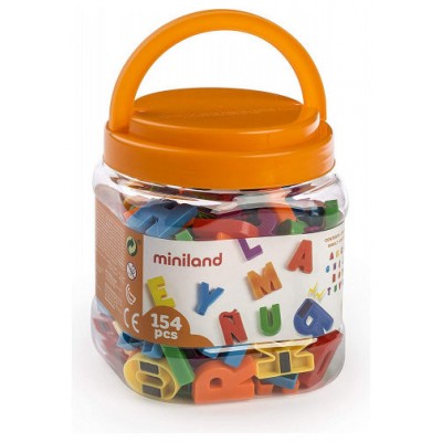JUEGO LETRAS MAYUSCULAS MAGNETICAS BOTE DE 154 PIEZAS MINILAND 97911 (Espera 4 dias) en Huesoi