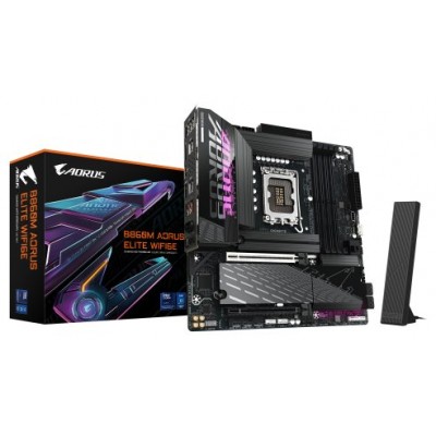 GIGABYTE B860M AORUS ELITE WIFI6E Placa base - CPUs Intel Core Ultra, VRM de 12+1+2+1 fases, hasta 9200MHz DDR5, 1xPCIe 5.0 + 2xPCIe 4.0 M.2, LAN 2,5 GbE, WIFI 6E, Thunderbolt (Espera 4 dias) en Huesoi