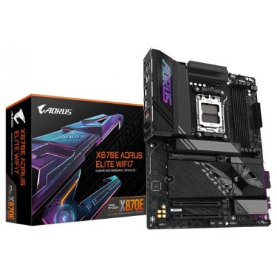 GIGABYTE Placa base X870E A ELITE WIFI7 - Compatible con CPUs AMD Ryzen 9000, VRM digital de 16+2+2 fases, hasta 8000MHz DDR5 (OC), 4xPCIe 5.0 + 4xM.2, Wi-Fi 7, LAN 2.5GbE, USB 3.2 Gen 2x2 (Espera 4 dias) en Huesoi