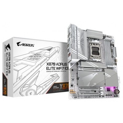 GIGABYTE Placa base X870 A ELITE WF7 ICE - Compatible con CPUs AMD Ryzen 9000, VRM digital de 16+2+2 fases, hasta 8000MHz DDR5 (OC), 4xPCIe 5.0 + 4xM.2, Wi-Fi 7, LAN 2.5GbE, USB 3.2 Gen 2x2 (Espera 4 dias) en Huesoi
