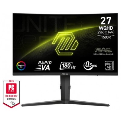 MSI MONITOR MAG 275CQRF QD E2. 27". CURVO 1500R. 2560X1440. 180HZ. NEGRO (Espera 4 dias) en Huesoi