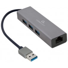 ADAPTADOR DE RED GEMBIRD USB AM GIGABIT CON HUB DE 3 PUERTOS USB 3.0 en Huesoi