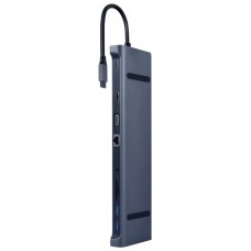 ADAPTADOR MULTIPUERTO USB TIPO C 10 EN 1 3 5 MM GRIS ESPACIAL en Huesoi