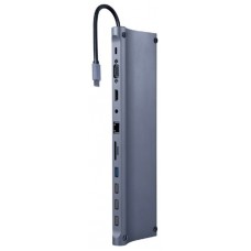 ADAPTADOR MULTIPUERTO USB TIPO C 11 EN 1 DE 3 5 MM GRIS ESPACIAL en Huesoi