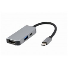 ADAPTADOR MULTIPUERTO USB TIPO C 3 EN 1 PUERTO USB HDMI PD PLATA en Huesoi