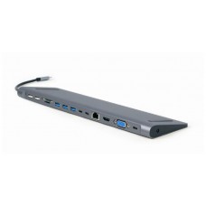 ADAPTADOR MULTIPUERTO GEMBIRD USBC 9EN1 HUB,HDMI,VGA,PD,LECTOR,LAN,AUDIO3,5 en Huesoi