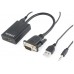 CABLE ADAPTADOR GEMBIRD VGA MACHO A HDMI HEMBRA 0,15M CON AUDIO 3,5MM en Huesoi