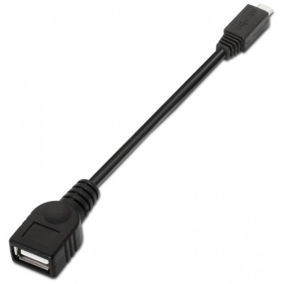 AISENS - CABLE USB 2.0 OTG, TIPO MICRO B/M-A/H, NEGRO, 15CM en Huesoi
