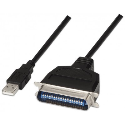 AISENS - CONVERSOR USB IMPRESORA, TIPO A/M-CN36(IEEE1284)/M, NEGRO, 1.5M en Huesoi