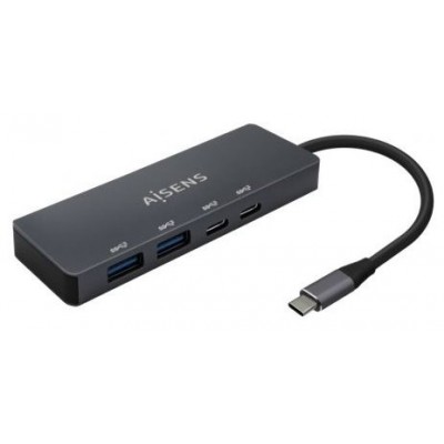AISENS - HUB USB 3.2 GEN1 5G USB-C, USB-C/M-2xUSB-C/H-2xUSB-A/H, GRIS, 15CM en Huesoi