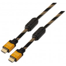 AISENS - CABLE HDMI ALTA VELOCIDAD / HEC CON FERRITA, A/M-A/M, ORO, 1.8M en Huesoi