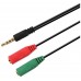 CABLE ADAPTADOR AISENS AUDIO JACK 3.5 4P/M-2XJACK 3.5 3P/H 20CM en Huesoi