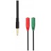 CABLE ADAPTADOR AISENS AUDIO JACK 3.5 4P/M-2XJACK 3.5 3P/H 20CM en Huesoi