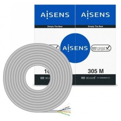 AISENS - Cable de Red RJ45 CAT.6 UTP RIGIDO AWG23 CCA (ALEACION), GRIS, 305M en Huesoi