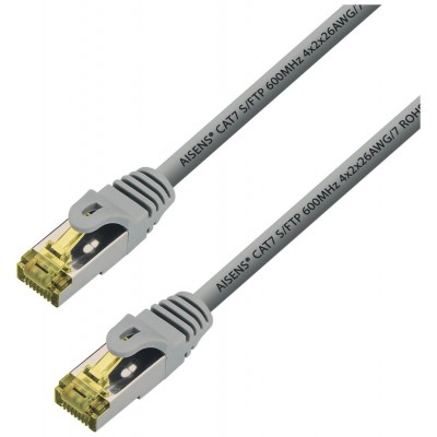 AISENS - CABLE DE RED LATIGUILLO RJ45 LSZH CAT.7 600 MHZ S/FTP PIMF AWG26, GRIS, 15M en Huesoi